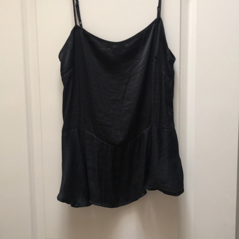 Black satin Free People tank